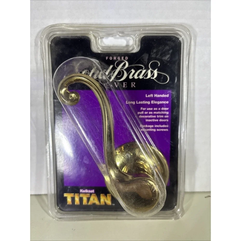 Kwikset Titan Solid Brass Dummy Lever Left Handed Polished Brass 0108068000LHL